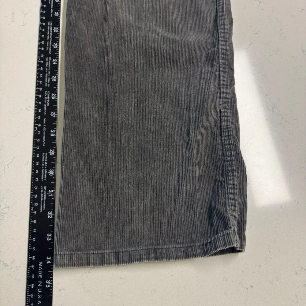 Eddie Bauer Corduroy Pants Mens 36x34 Gray Straight Leg Cotton 5-Pocket 0118